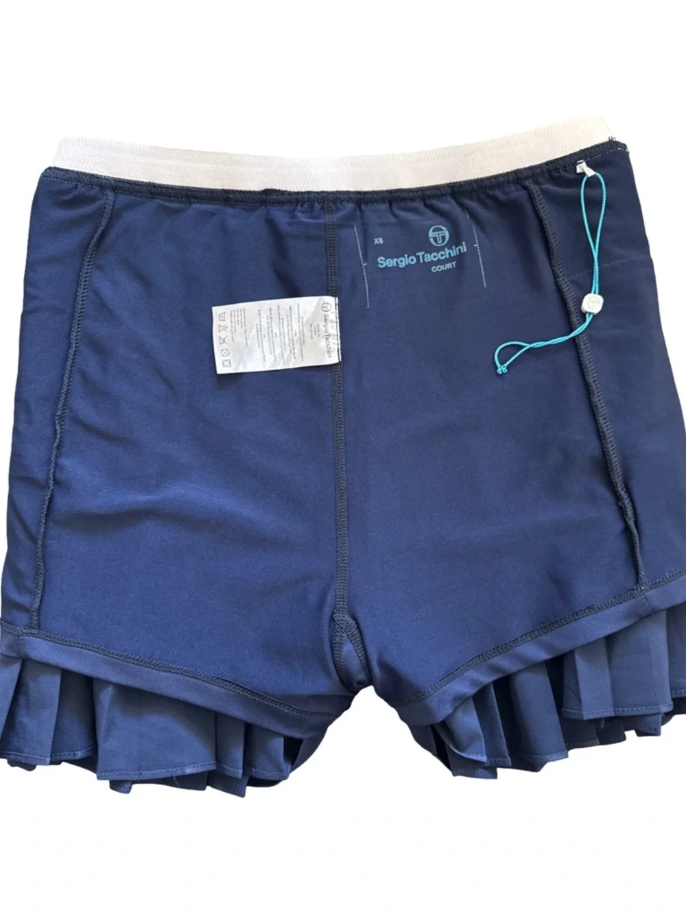 Sergio‎ Tacchini Vigentino Tennis Skort Navy Blue Pleated White Stripe Waist XS